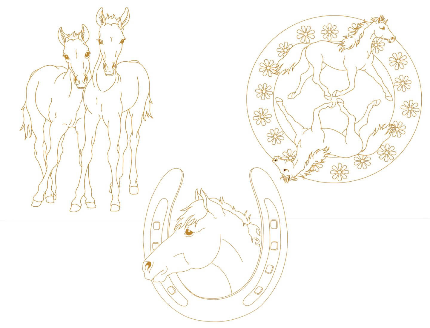 Metallic-Malen mit Bicolor-Buntstiften - Pferdefreunde