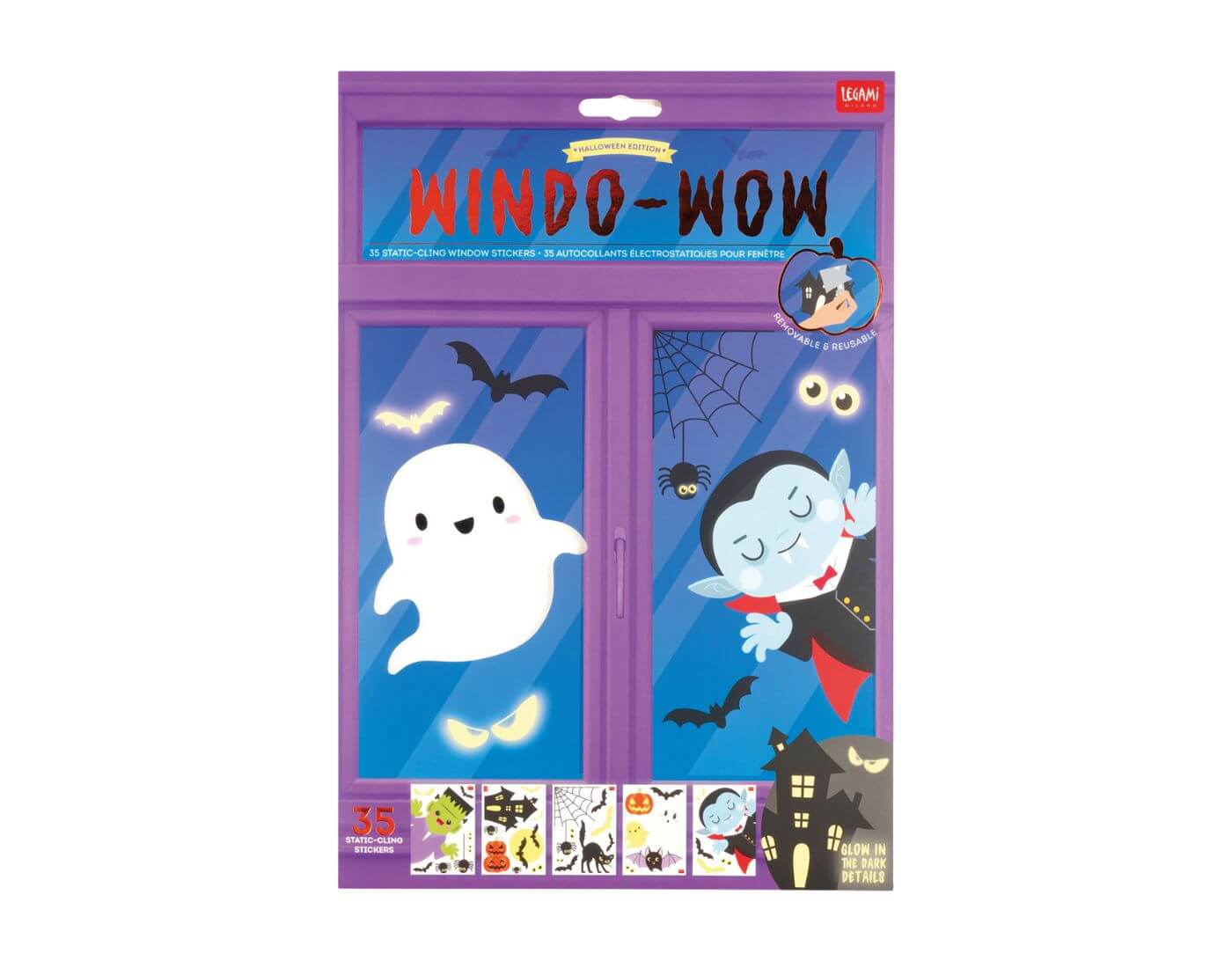 Set mit 35 Elektrostatische Fensteraufkleber - Windo-Wow Set mit 35 Elektrostatische Fensteraufkleber - Windo-Wow