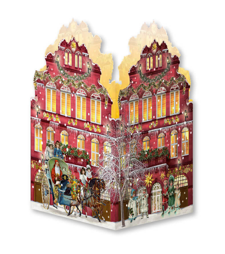 71022-1 Nostalgisches Weihnachtshaus - Windlicht-Mini-Adventskalender (Behr) (einzeln)