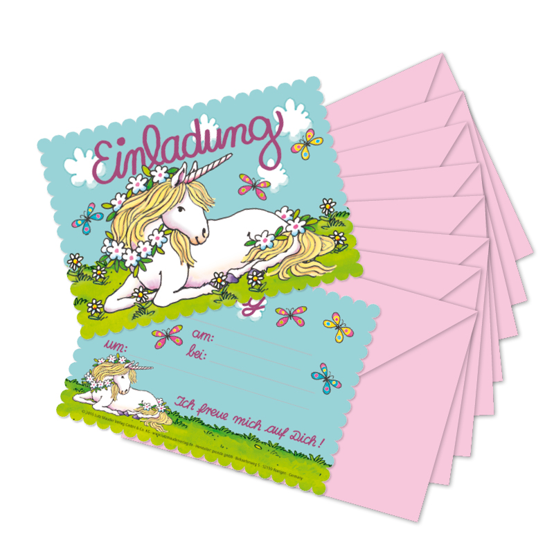 3213 Einhorn Einladungs-Set Stanzkarte