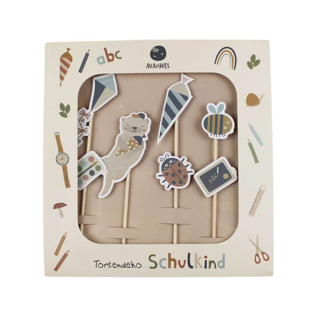 Cake Topper 'Nature Kids' – Schulkind