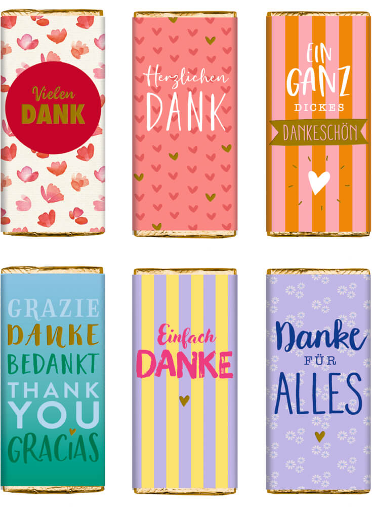 Danke-Schokolade - Viel Glück (einzeln)