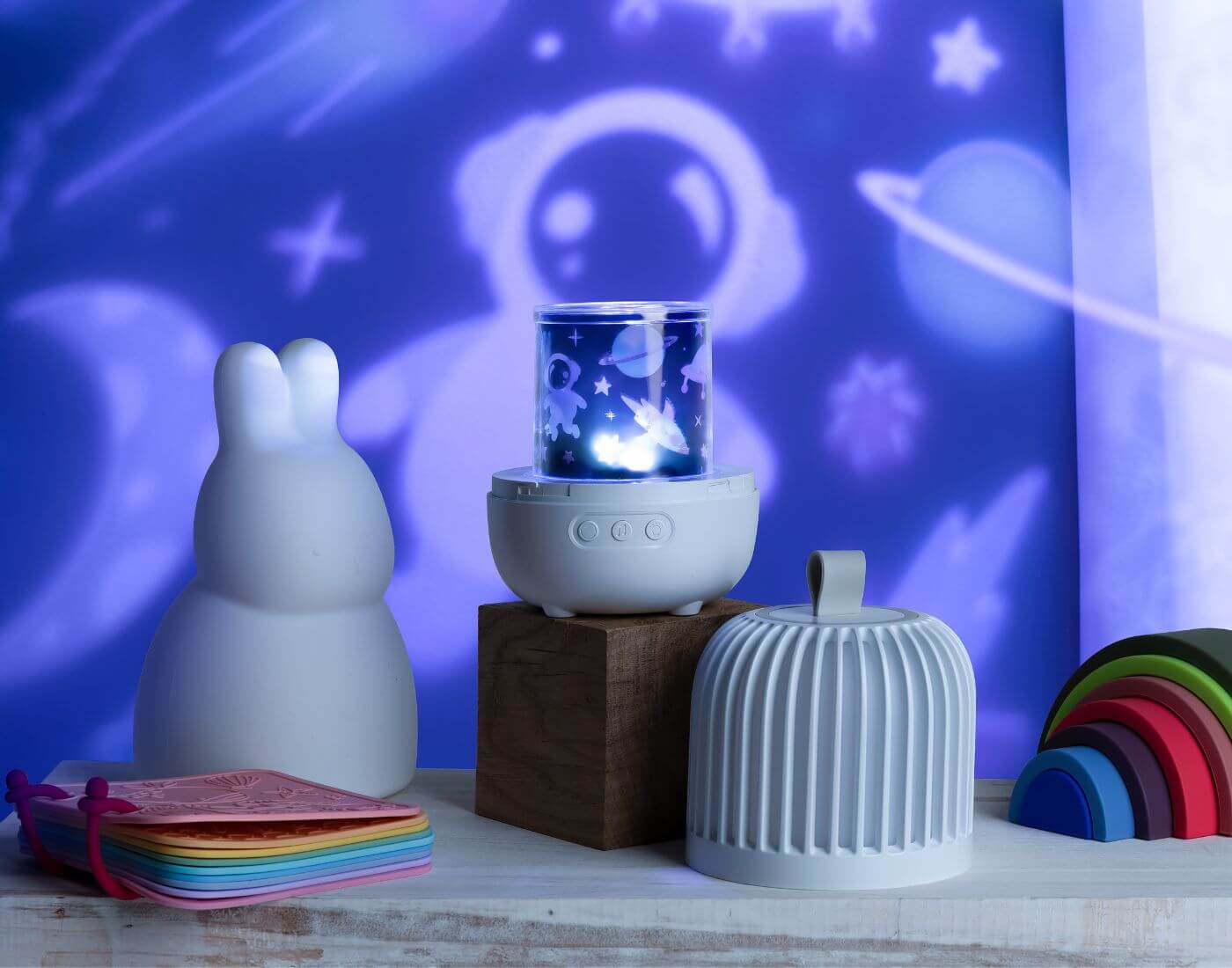 PROJECTOR Nachtlicht & Musikprojektor, Weiß