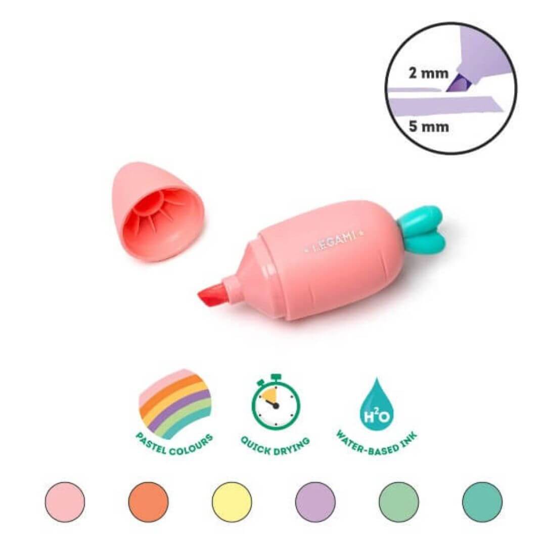 legami-marker-carrot-2-1 Mini-Textmarker im 6er-Set - Carrate Team