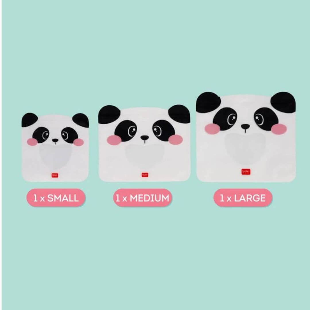 Legami Snack bags 3er Set Panda