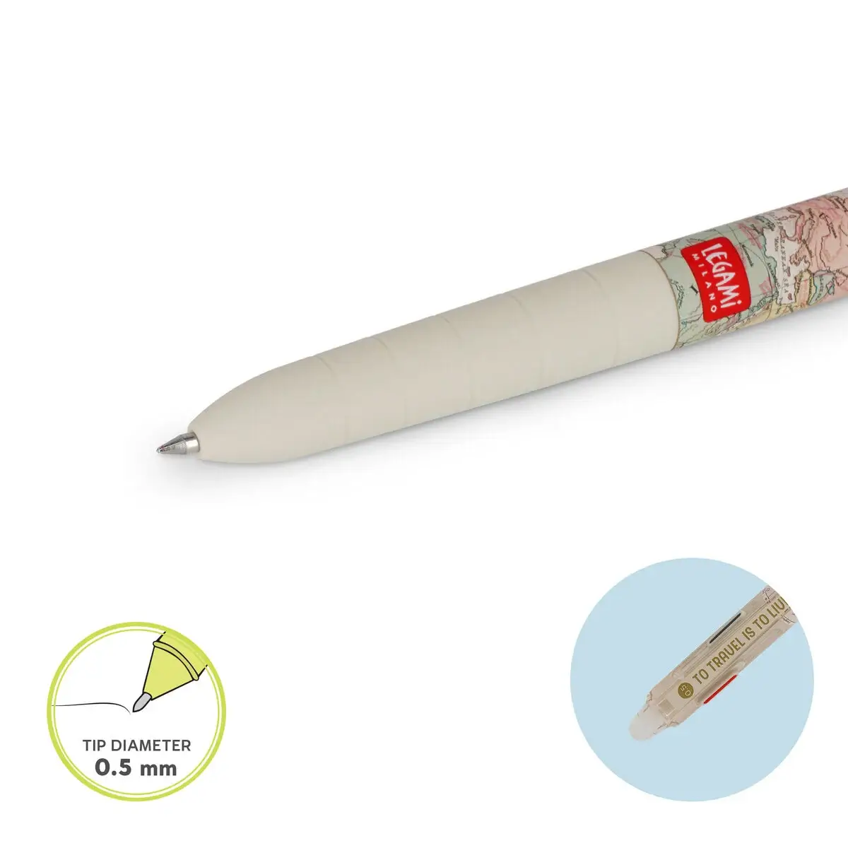 TEP0001_2 Löschbarer Gelstift in 3 Farben - To travel is to live