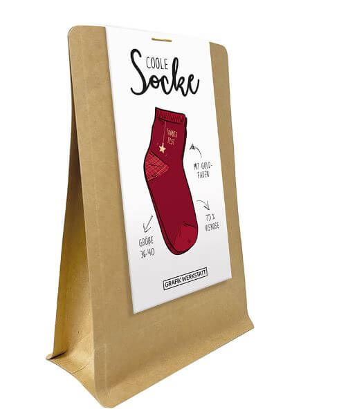 Coole Socke Weihnachten Frohes Fest - Grösse 36-40