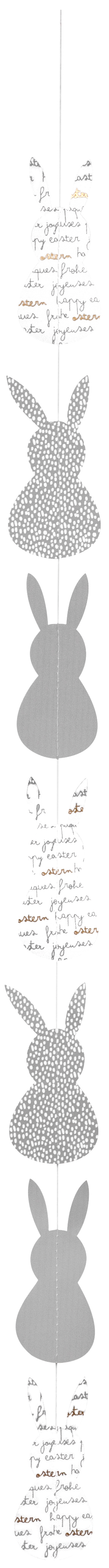 OSTERN Kette Häschen grau/weiß inkl. Aufhängung