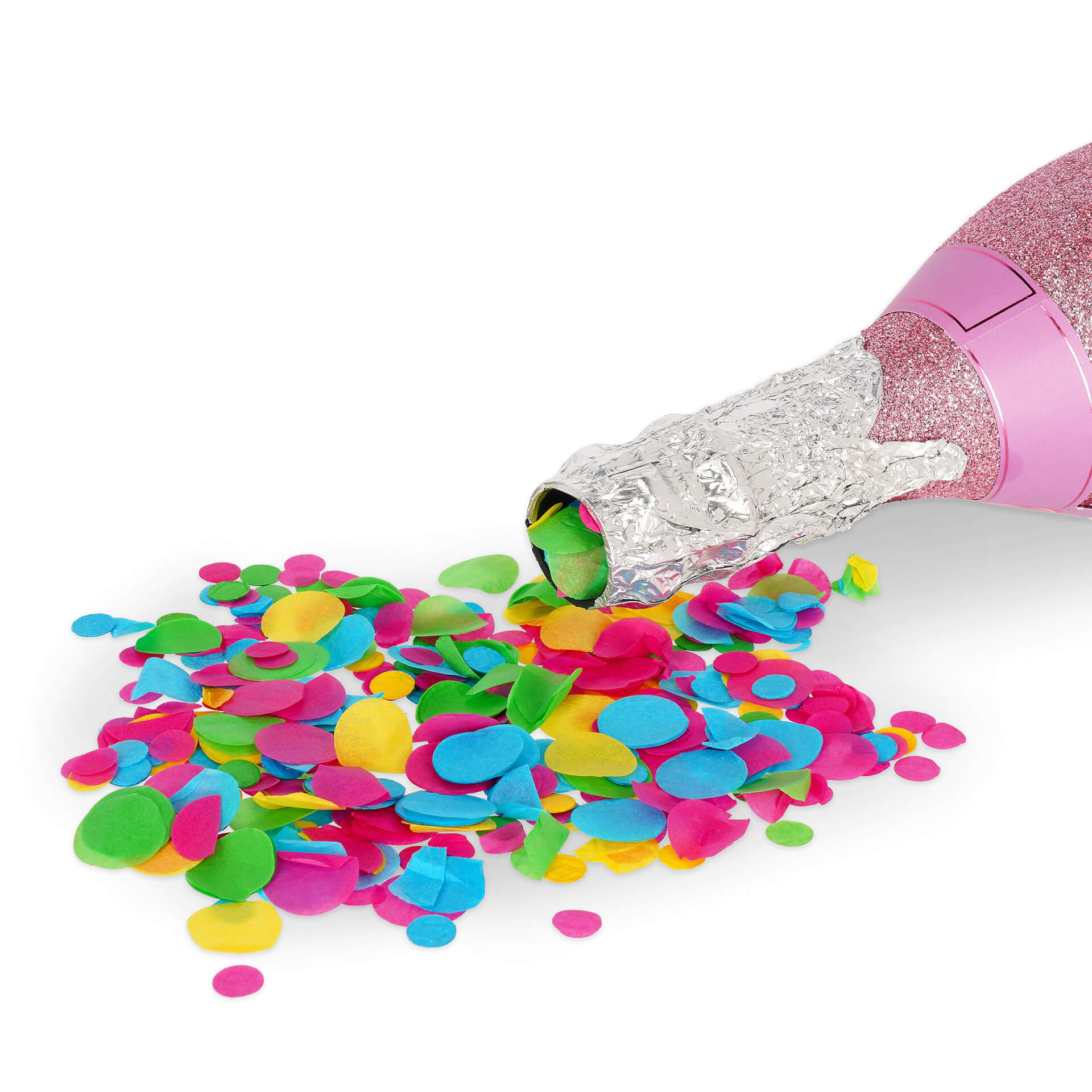 Flaschen-Konfettikanone Maxi - Pink