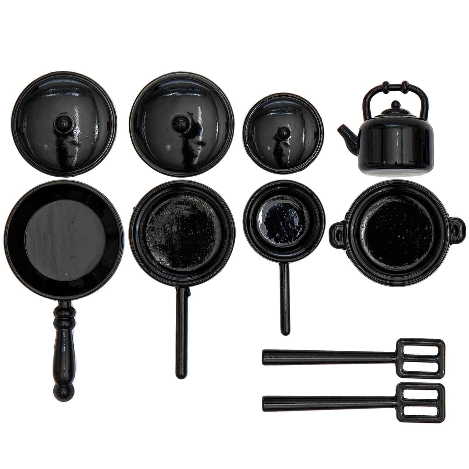500387_1-1 Miniatur Kochutensilien Premium schwarz 7teilig