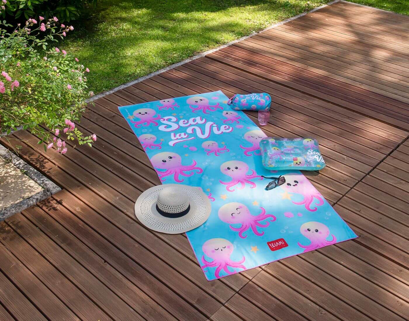 Strandtuch - Good Vibes - Oktopus