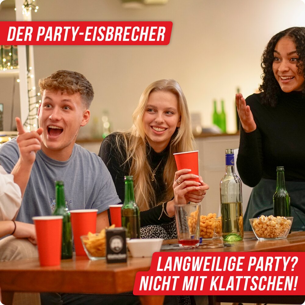 klattschen® - Trinkspiel - SPIELKARTENKARTON - Das wahrscheinlich beste Trinkspiel aller Zeiten