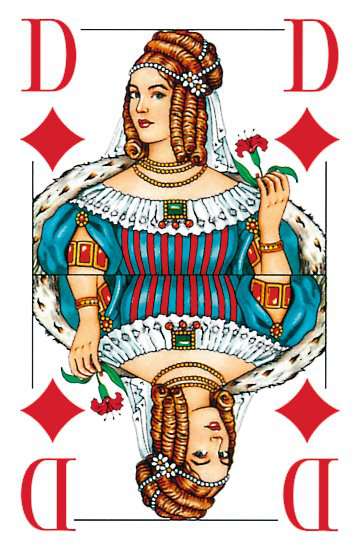 Klassisches Skatspiel, Französisches Bild mit großen Eckzeichen