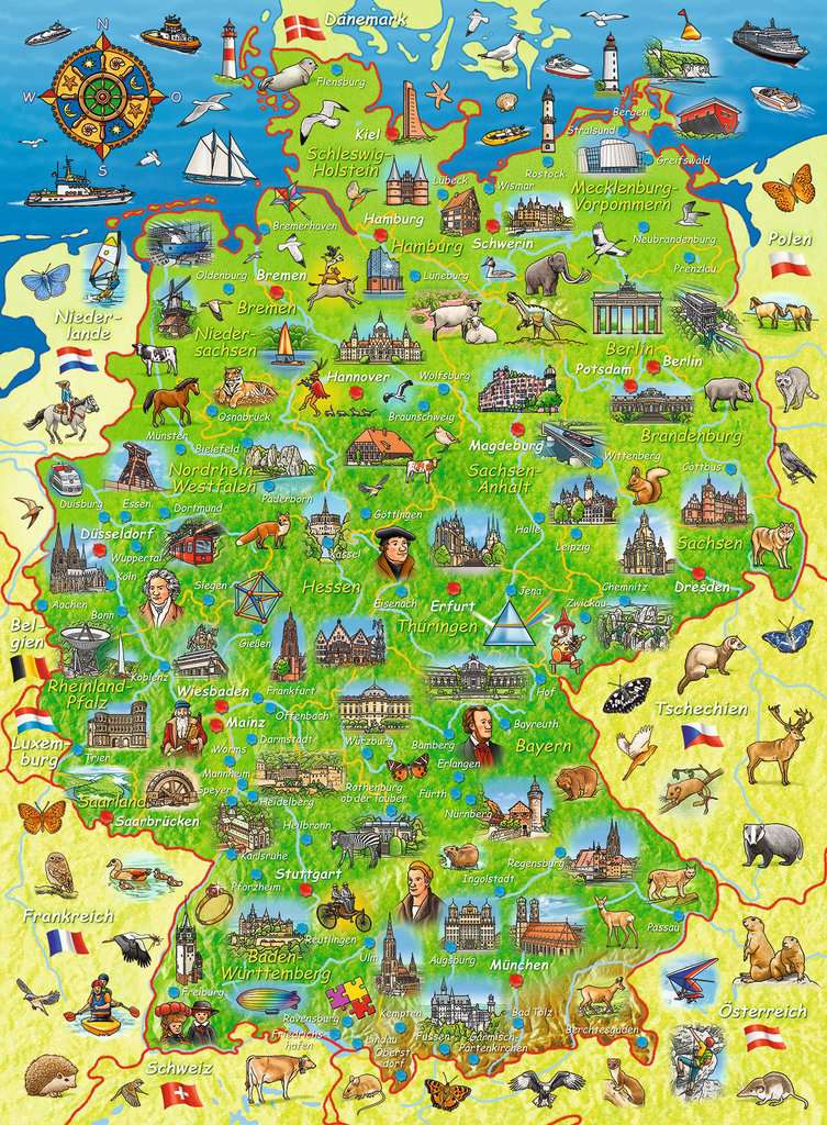 13337_1 Bunte Deutschlandkarte Puzzle