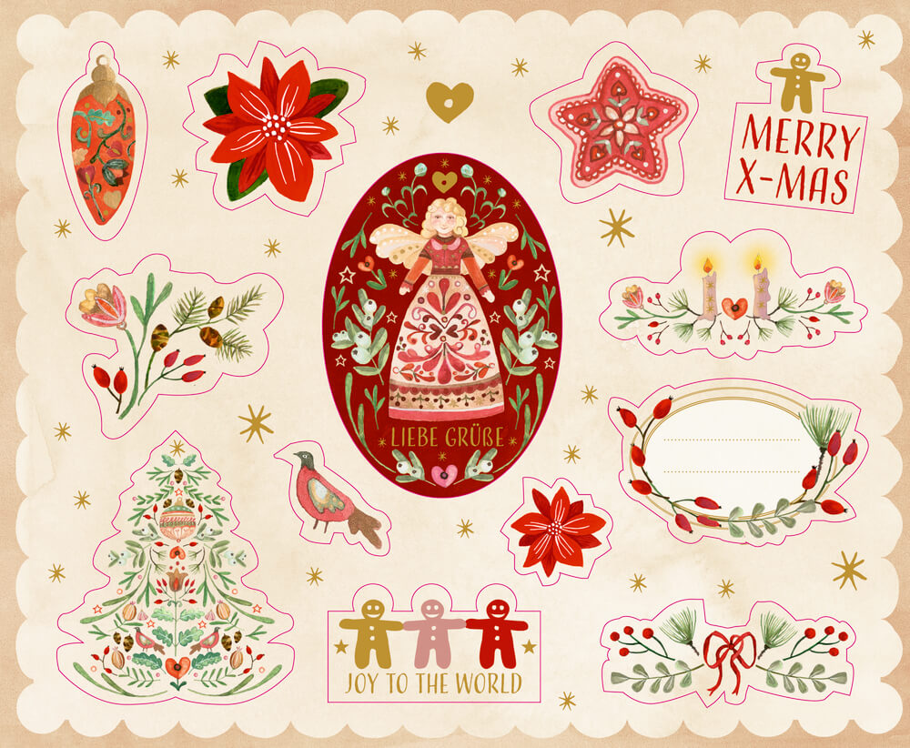 Stickerbuch: Zauberhafte Weihnachtssticker (Festliche Weihnachten)