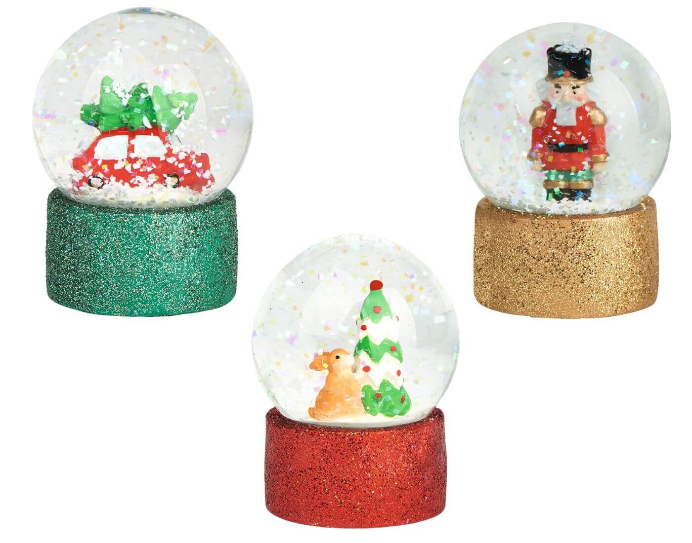 Glitzer-Schneekugel Winterwunder (einzeln)