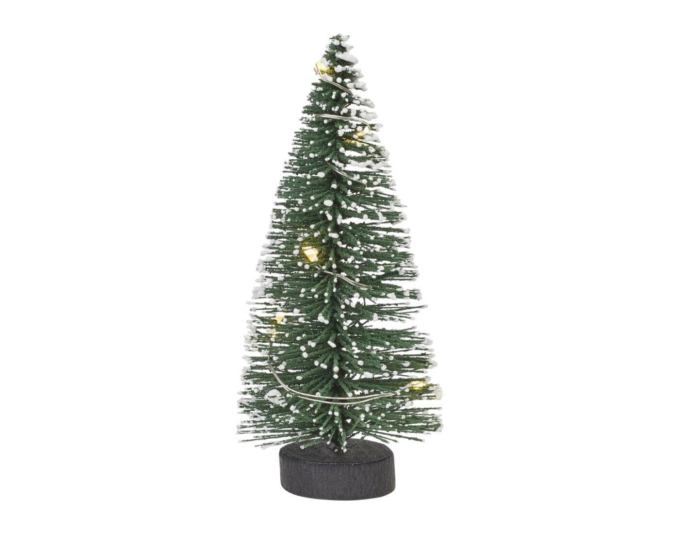 Miniatur Tanne mit LED-Beleuchtung, 5 Lämpchen, grün-weiß - Wichtel- und Puppenstube