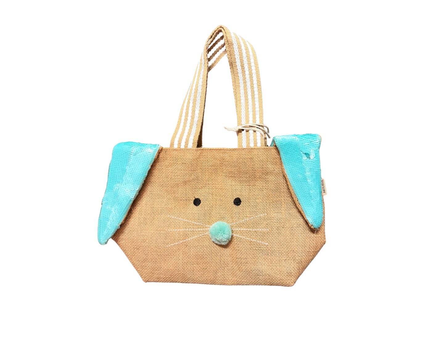 Geschenktasche Jute Hase blau