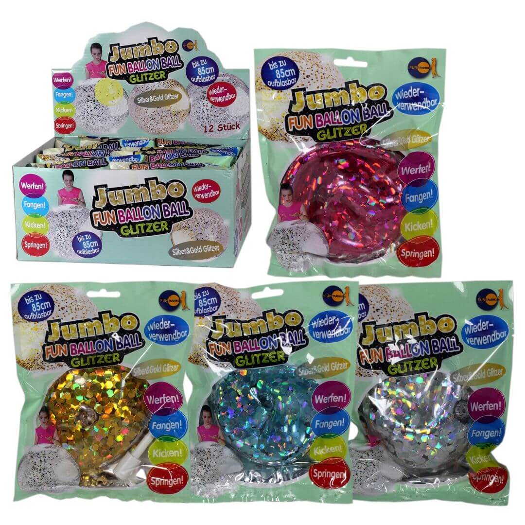Fun Ballon Ball Jumbo Glitzer (versch. Farben)
