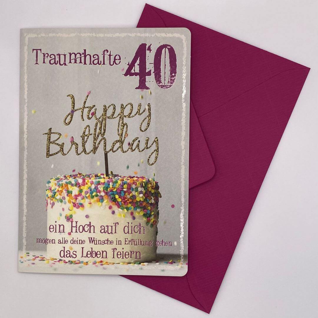 Grußkarte "Traumhafte 40" mit Umschlag