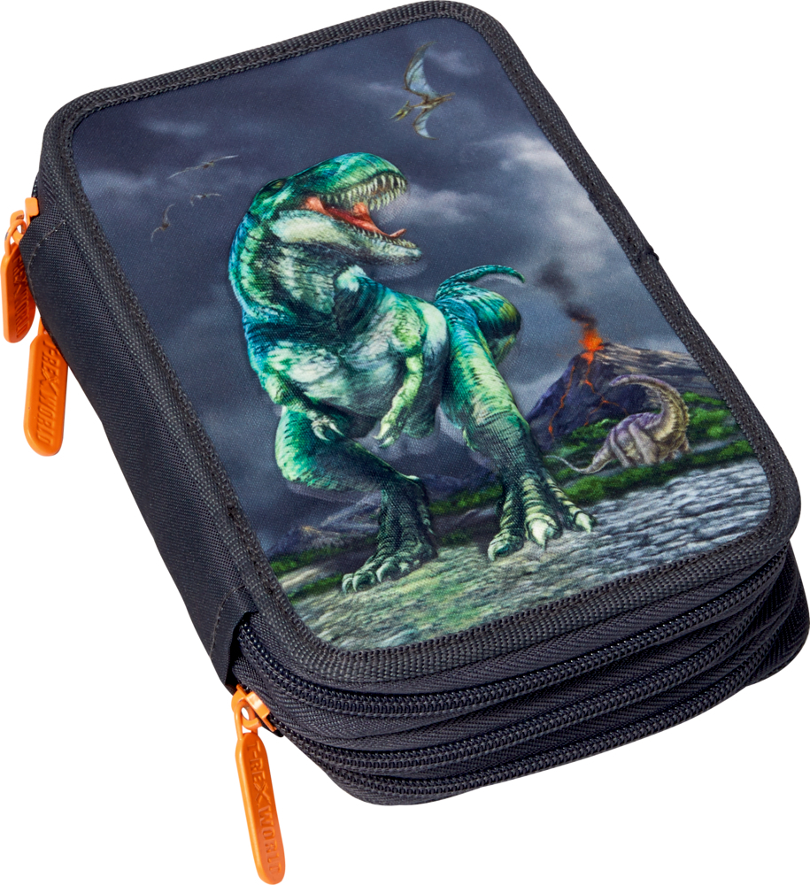4029753167439 3-Fach Federmäppchen T-Rex World (mit 3D-Druck)
