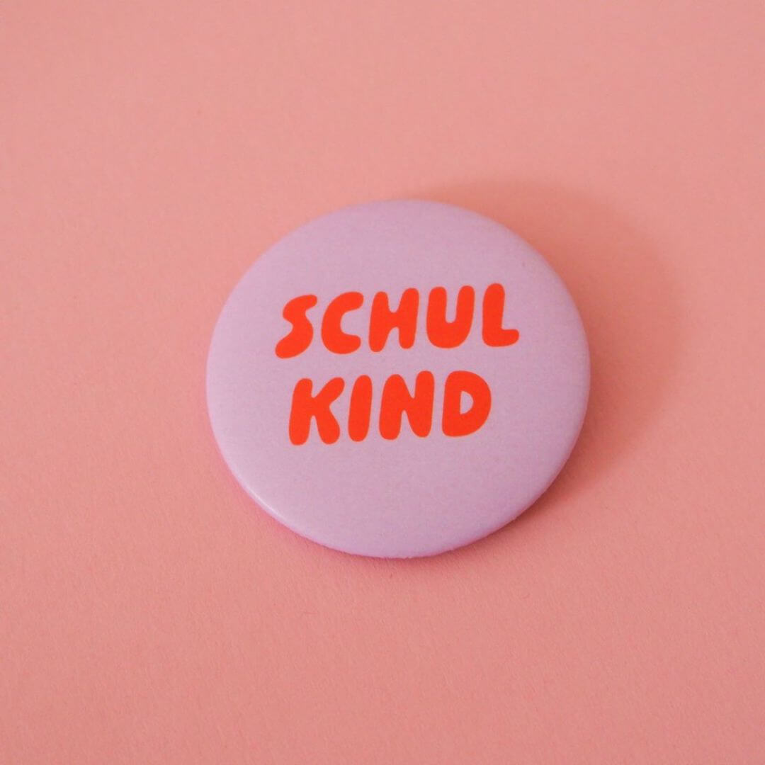 Button Schulkind - rosa/rot