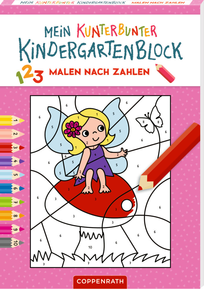 Mein kunterbunter Kindergartenblock: Malen nach Zahlen (Zauberwald)
