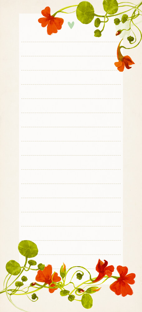 Einkaufsliste - Kapuzinerkresse (Küchenpapeterie)