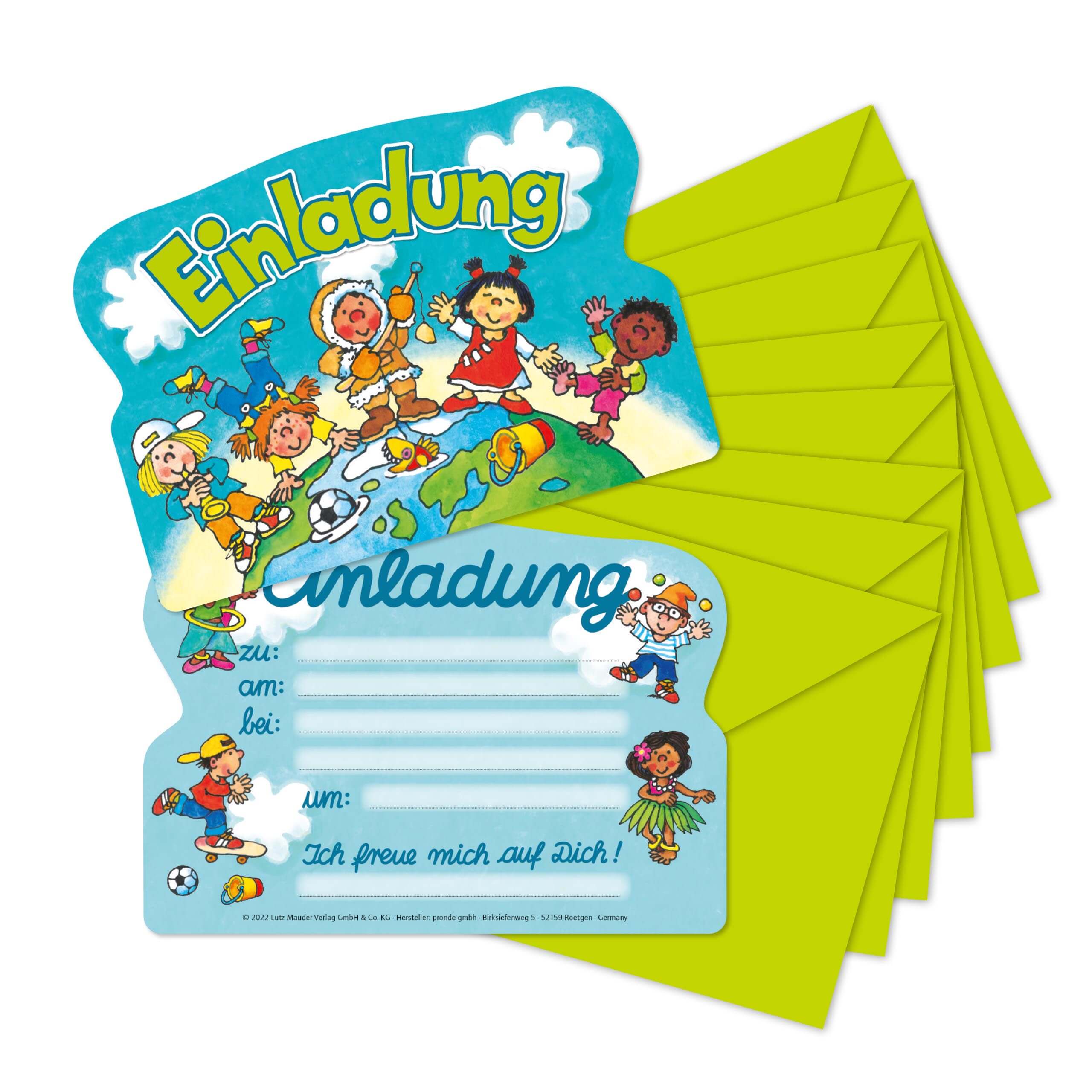 26036 Stanzkarte Einladungs-Set - Kinder der Welt