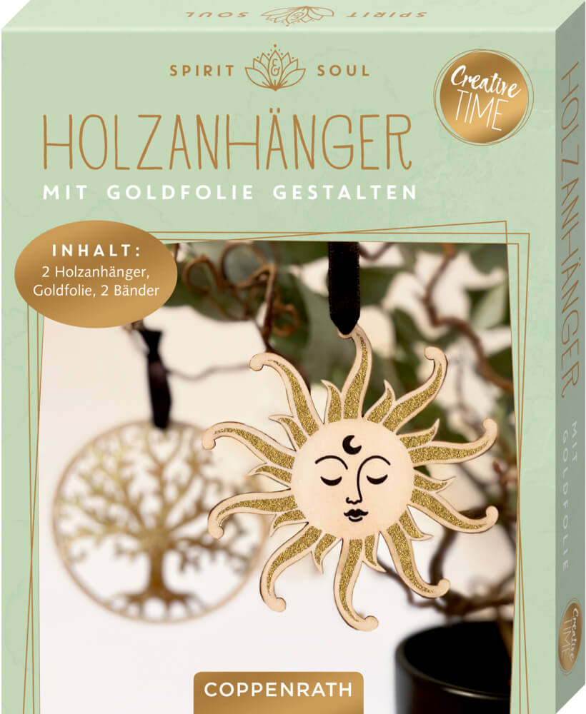 Holzanhänger mit Goldfolie gestalten - Spirit & Soul (CreativeTime) (einzeln)