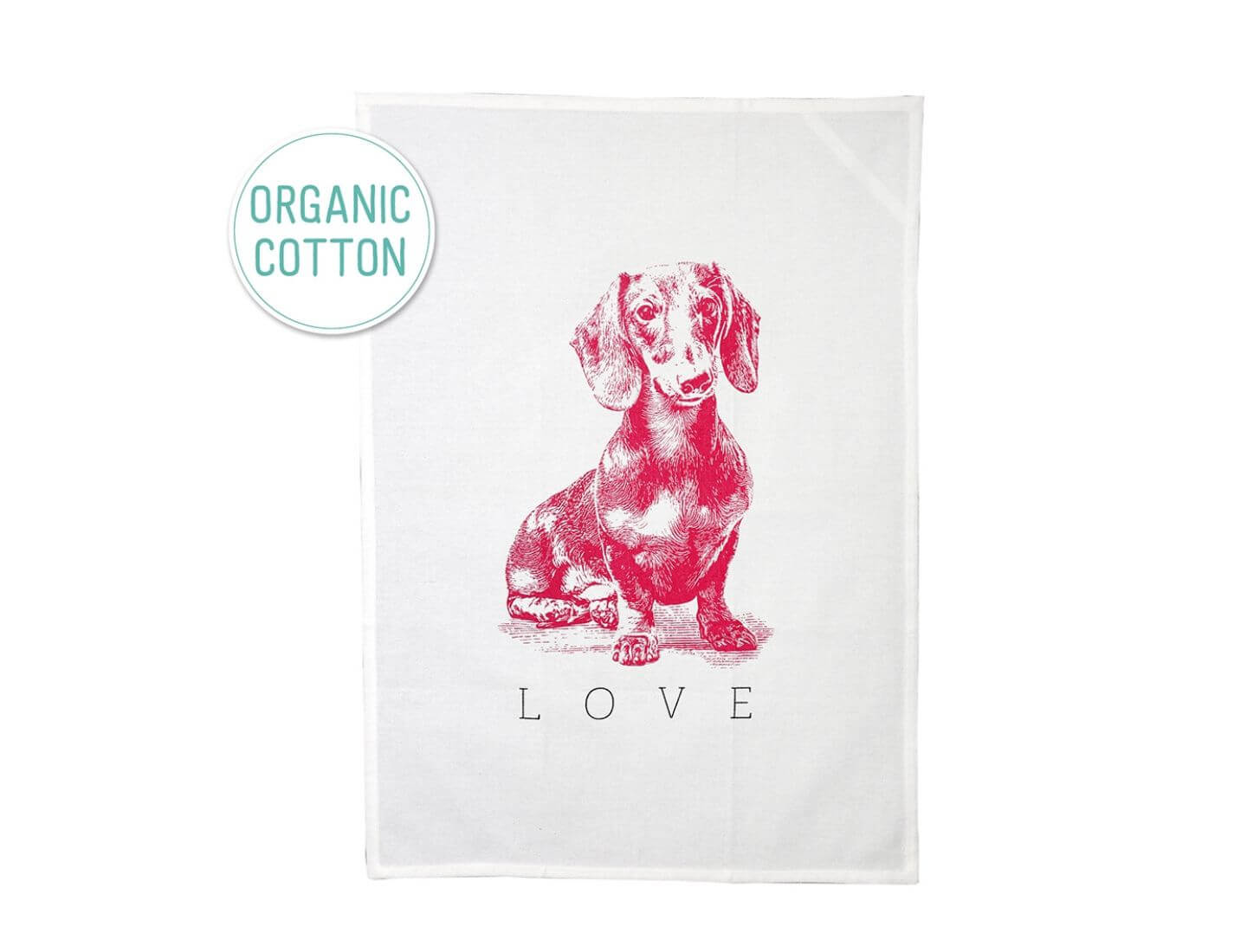 Geschirrtuch Dackel Pink