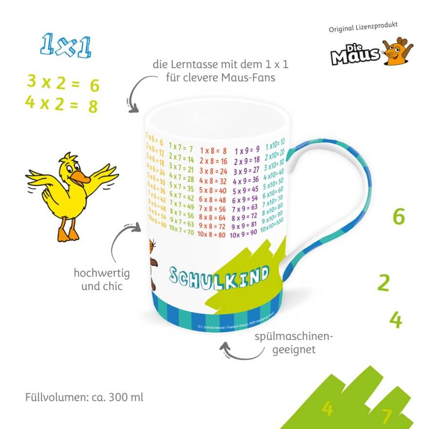 Die Maus - Lerntasse 1 x 1