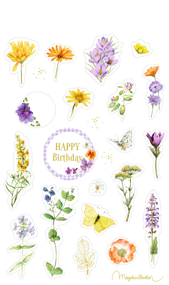 Stickerbogen: Sticker u. Etiketten GartenLiebe - M. Bastin