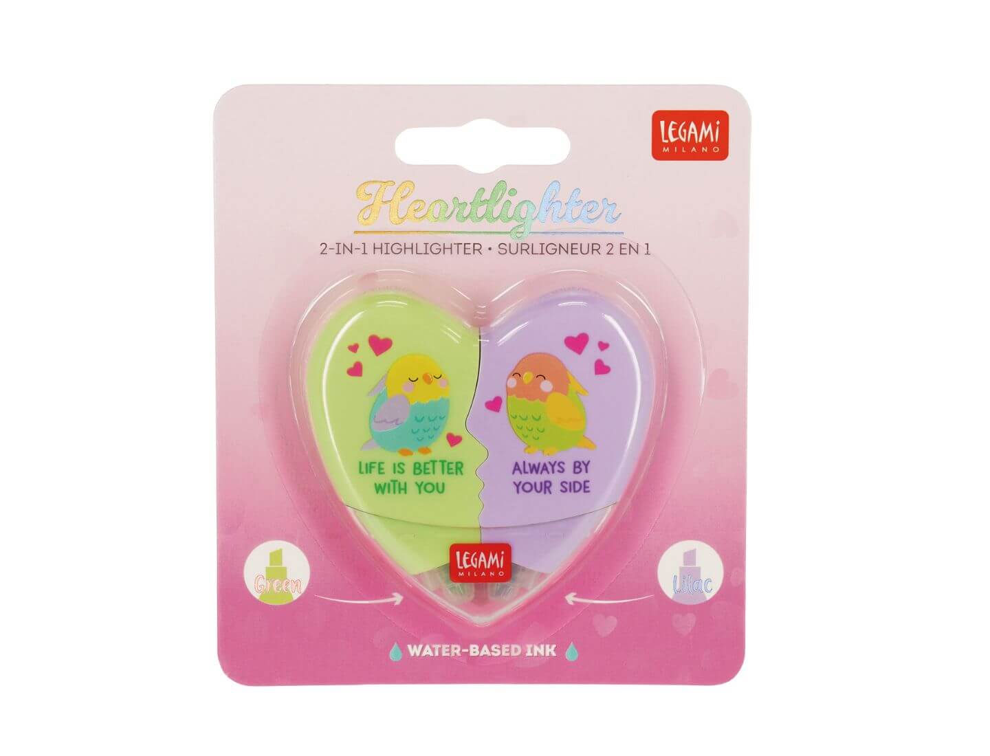 2-in-1-Textmarker - Heartlighter Love Birds