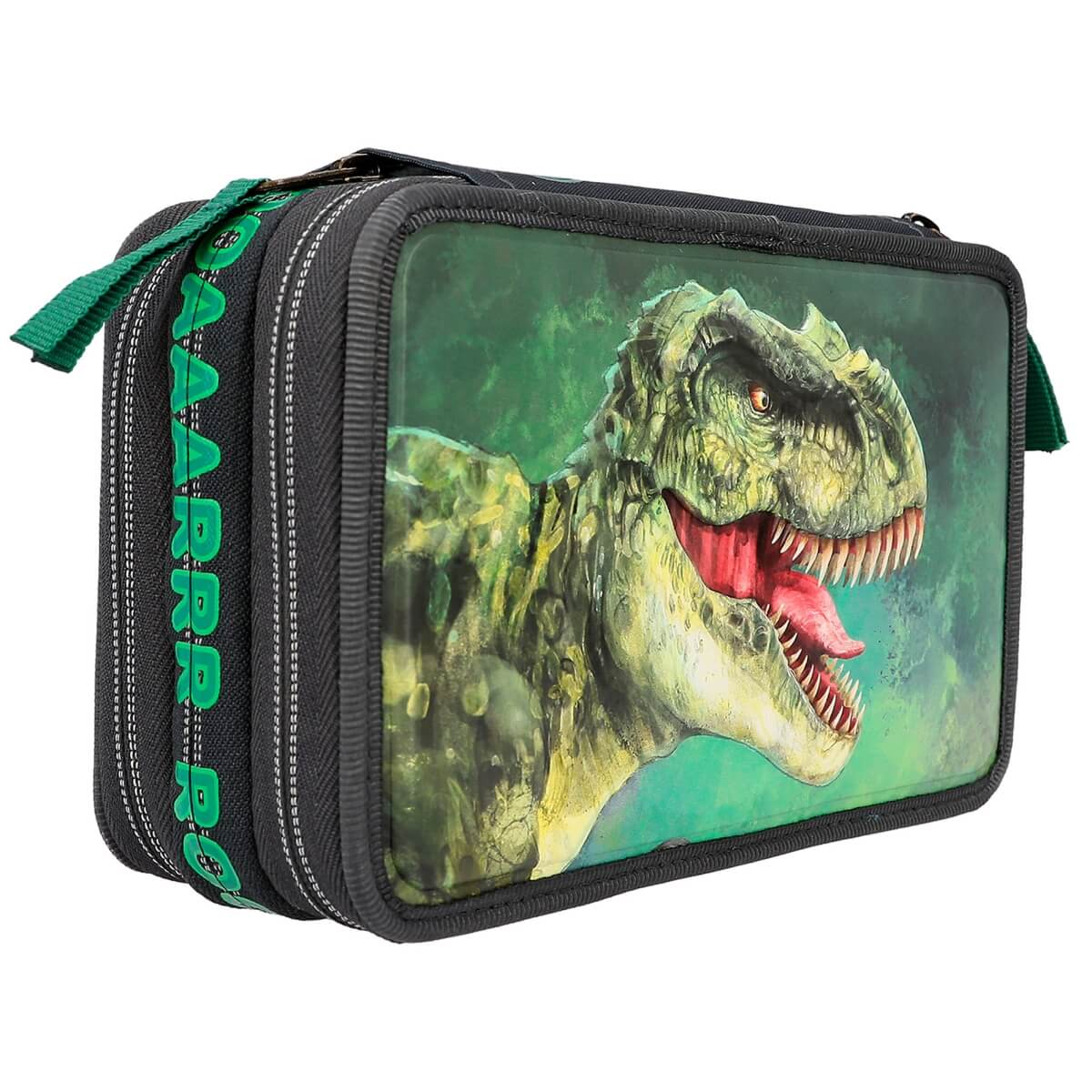 Dino World 3-Fach Federtasche mit 3D Effekt