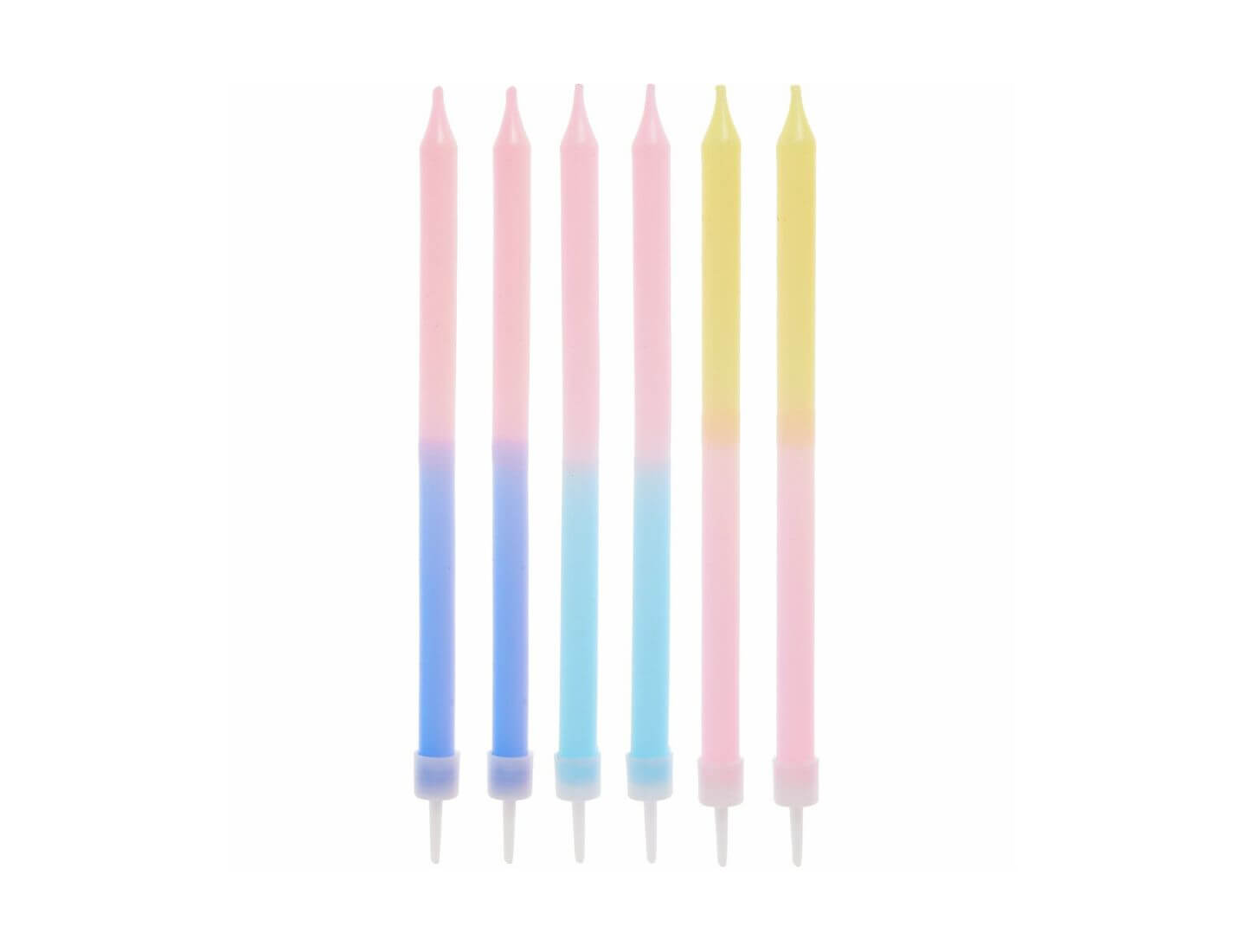 Kerzen Dip Dye Blau/Pink/Gelb