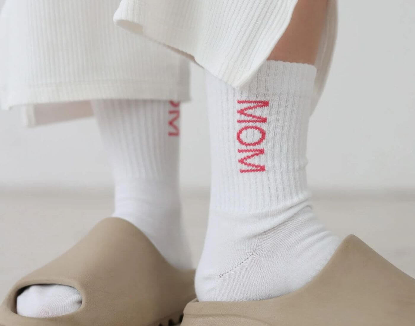 Socken MOM - weiß | pink (Größe 35-38)
