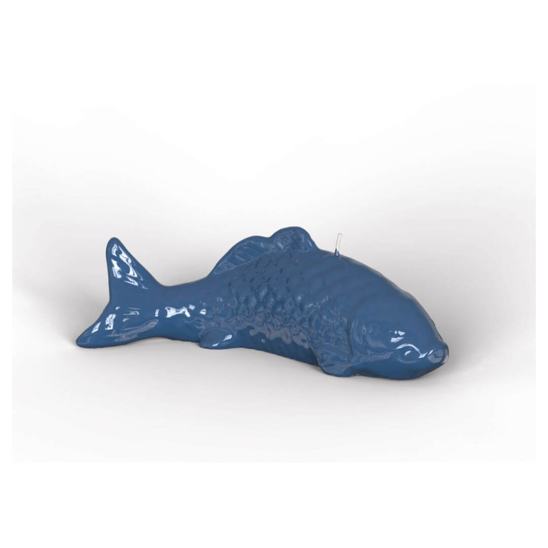 Objektkerze Fisch, Gelackt (Heidelbeere)