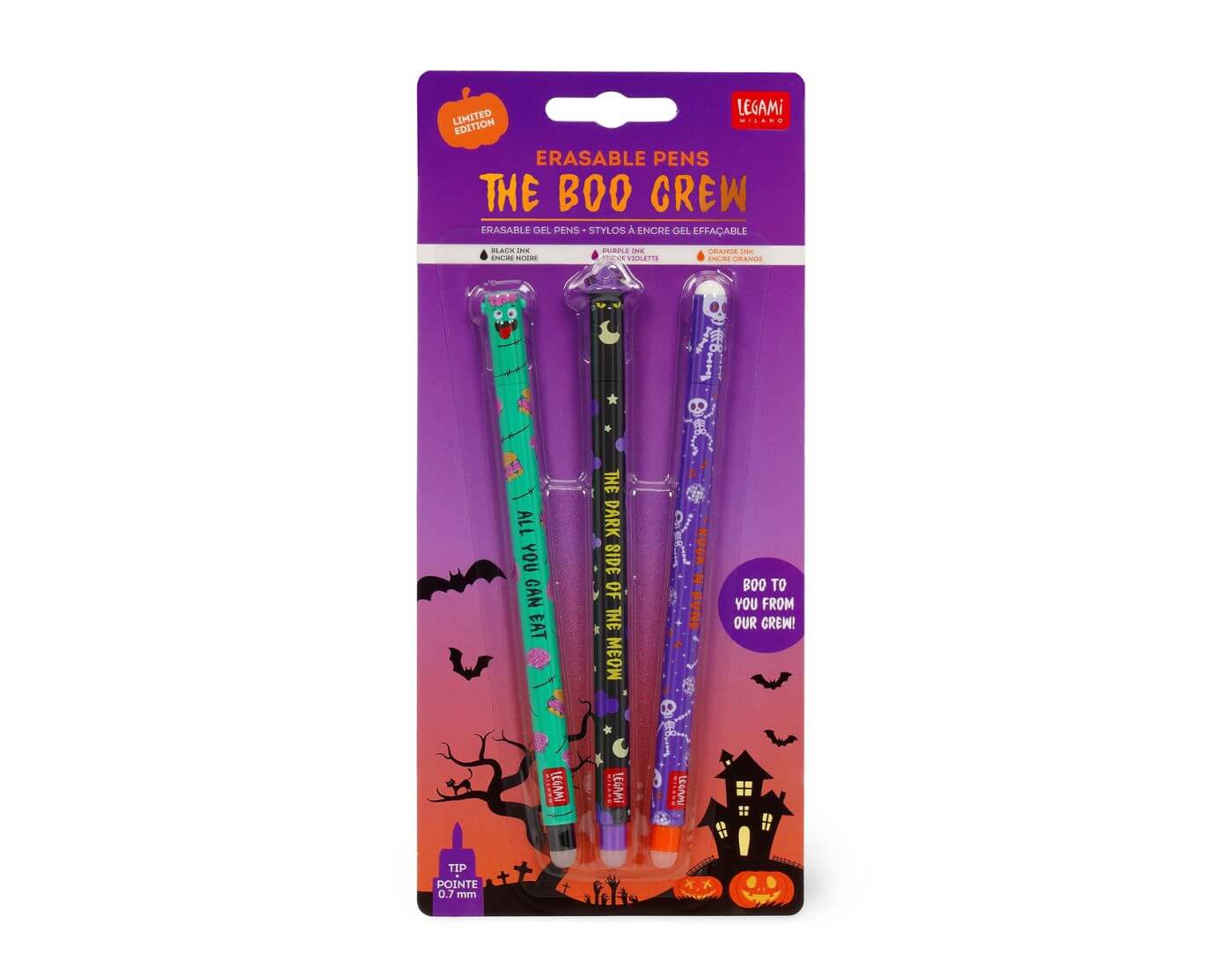 Set mit 3 löschbaren Gelstiften - The Boo Crew - Halloween