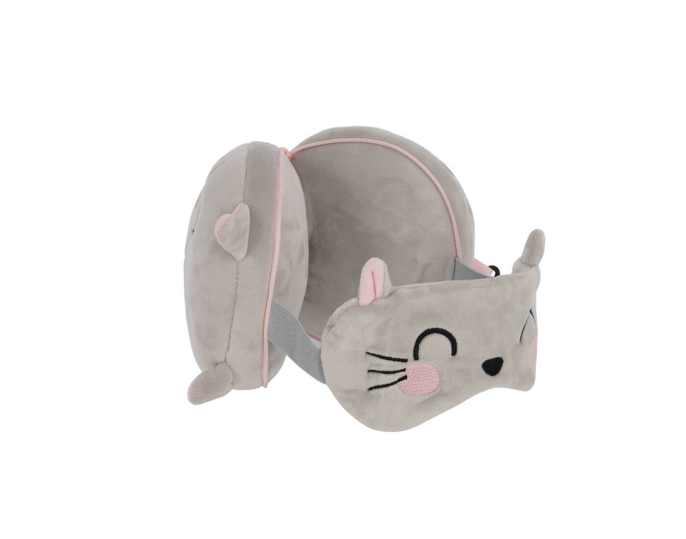 Reisekissen mit Schlafmaske - Kitty