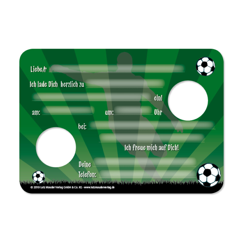 Fußball Einladungs-Set, Stanzkarte