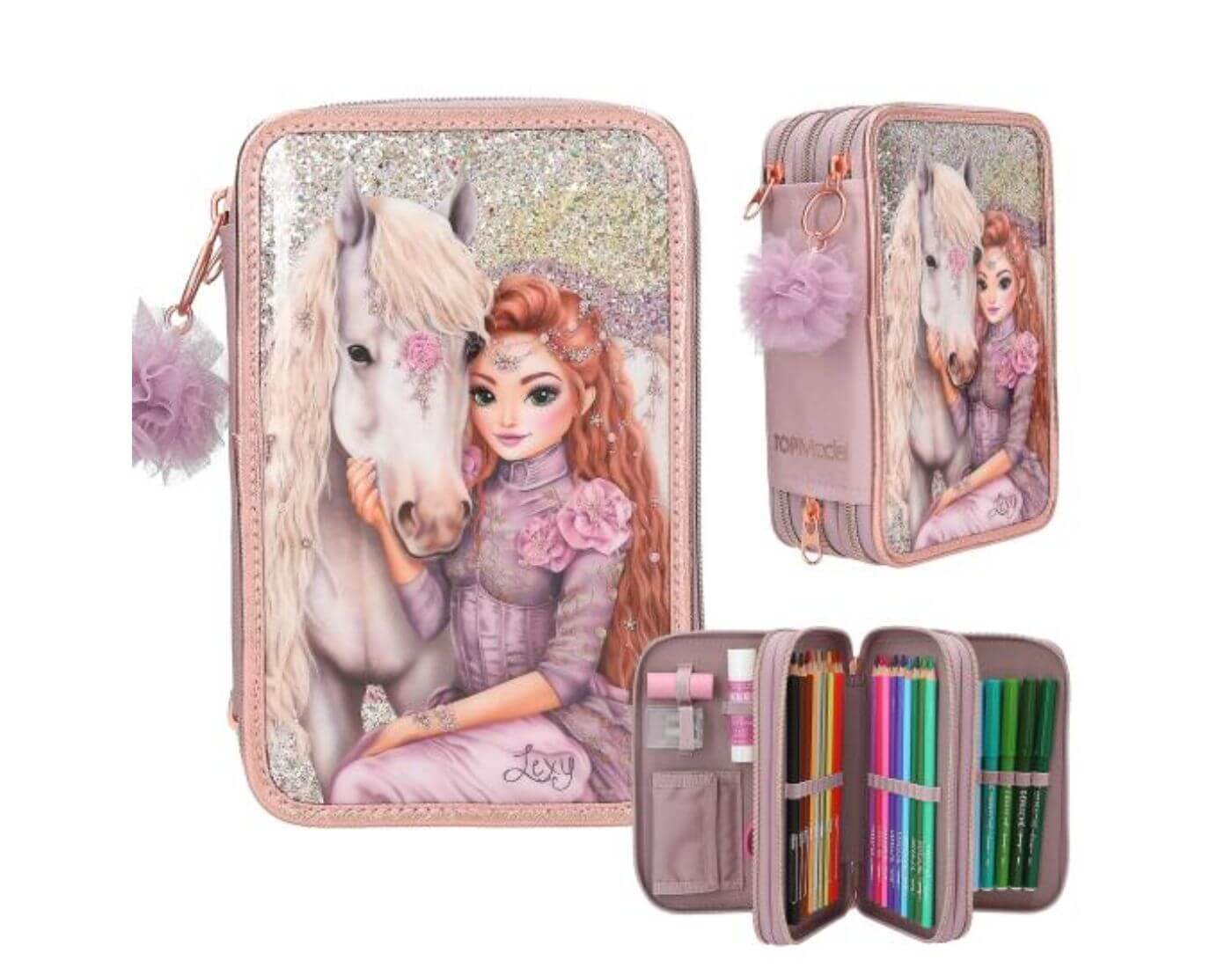 TOPModel 3 Fach Federtasche VIVA VIOLET