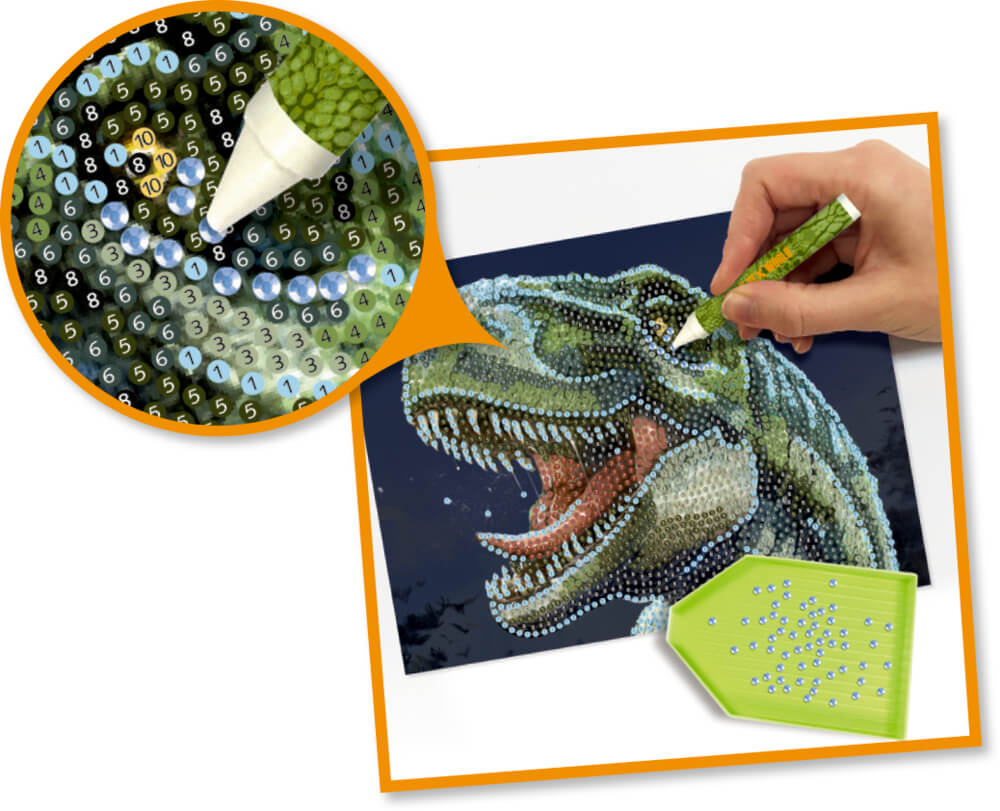 4029753188779_3 Crystal Glow Pictures-Diamond Painting - T-Rex World