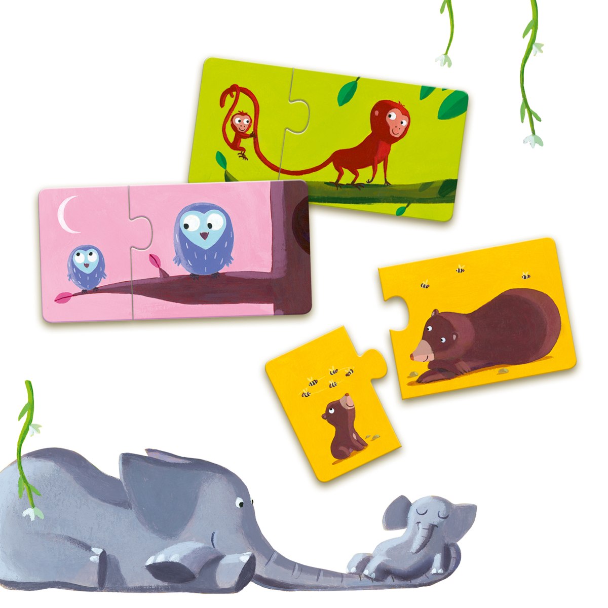 Lernspiel - Puzzle duo: Mami & Kind