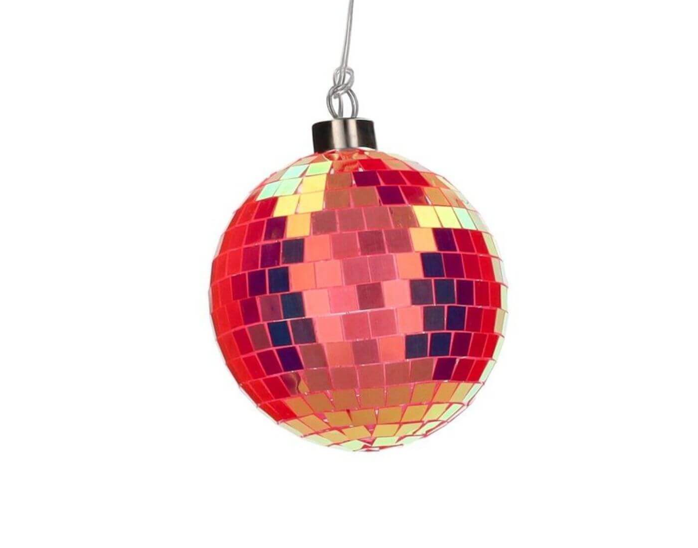 Disco, LED-Kugel, 10cm, neon orange