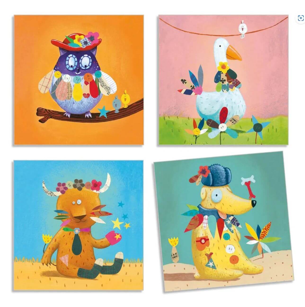 l3 Stickerbild Tiere - Basteln mit Stickern