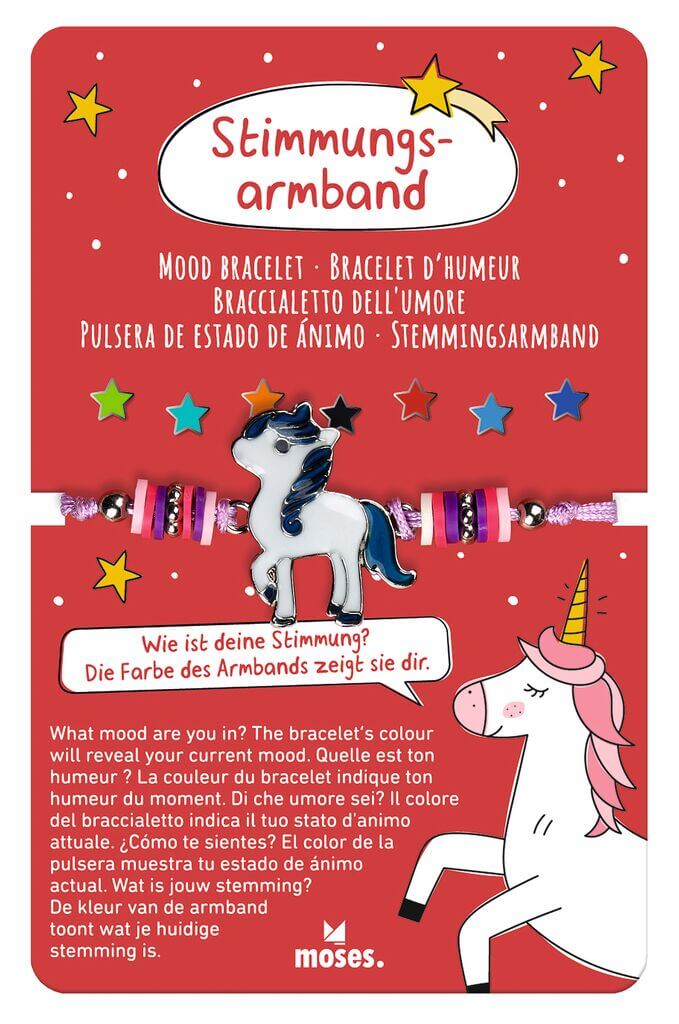 Stimmungsarmband Sternenstaub (Einhorn oder Regenbogen) einzeln