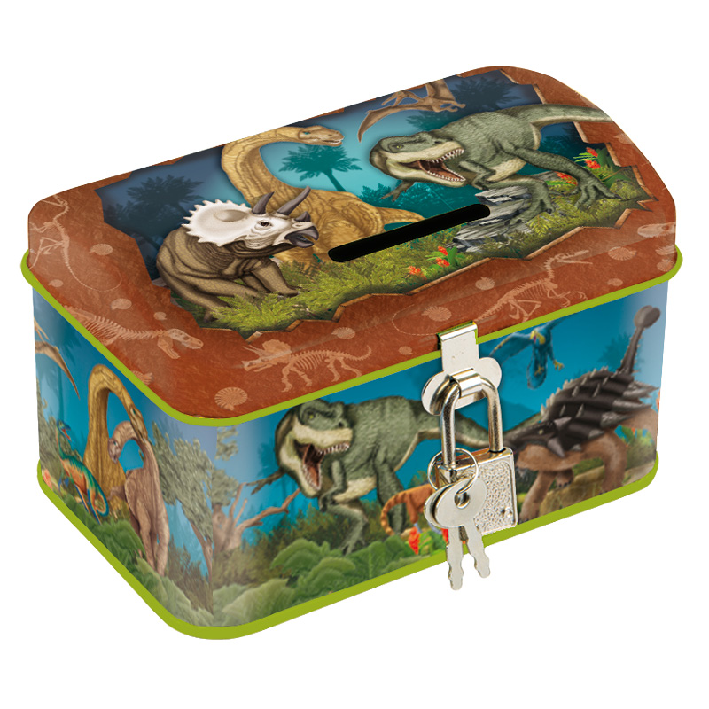 73067 Metall-Spardose Dinosaurier