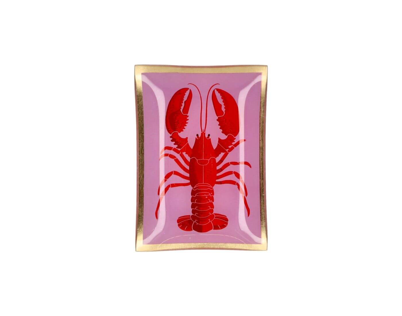 Love Plates, Glasteller M, Motiv: Hummer, rosa/rot
