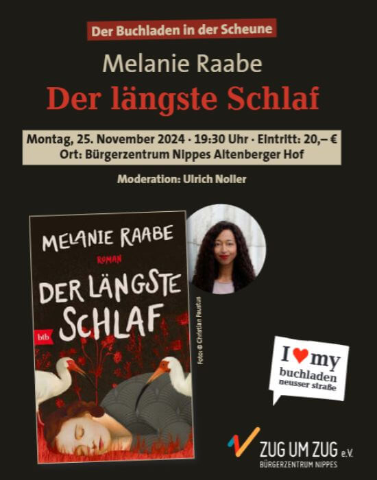 Eintritt Lesung mit Melanie Raabe: Der längste Schlaf (berechnet)